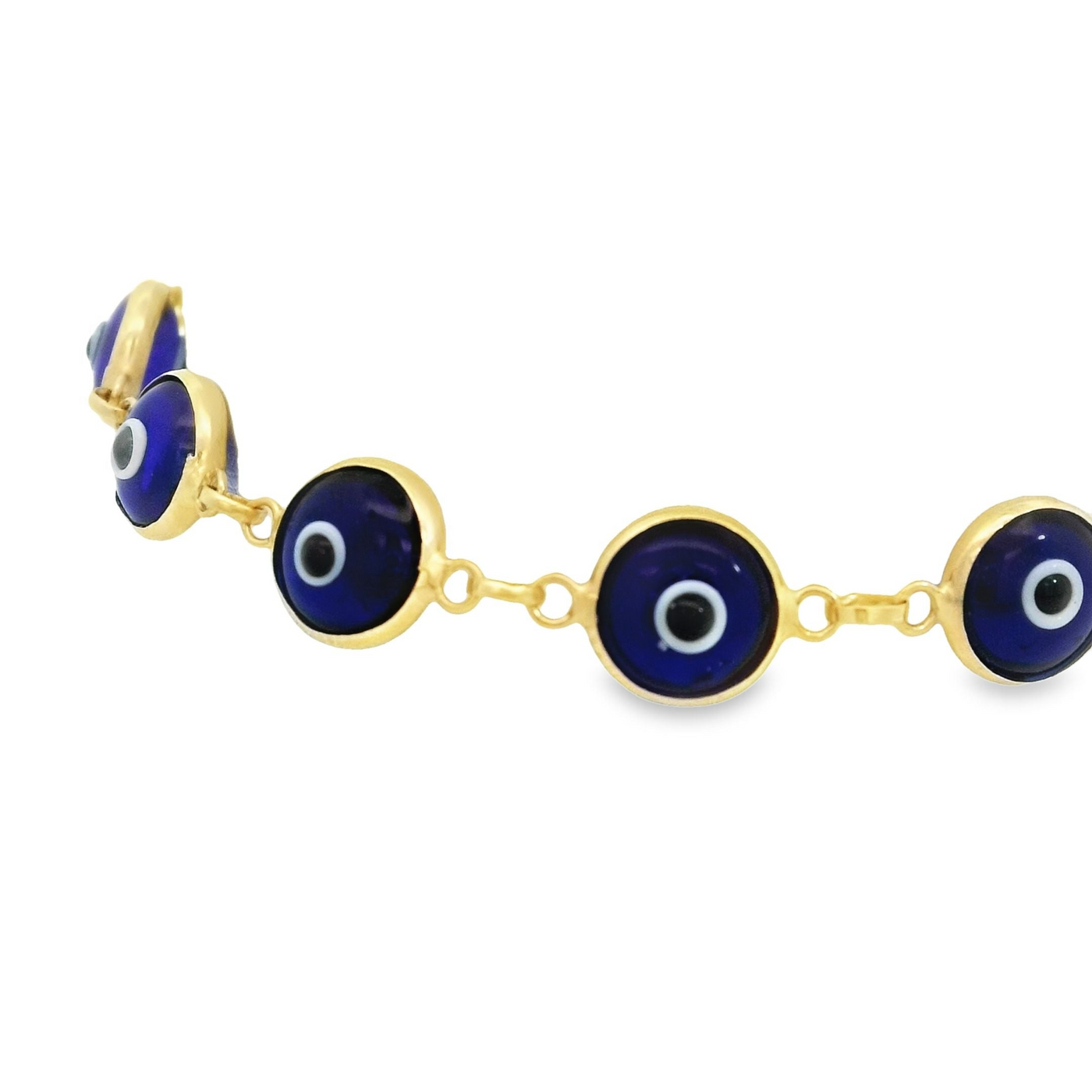 BRACELET 14KB 5.2G EVIL EYE 7.5'' BLUE