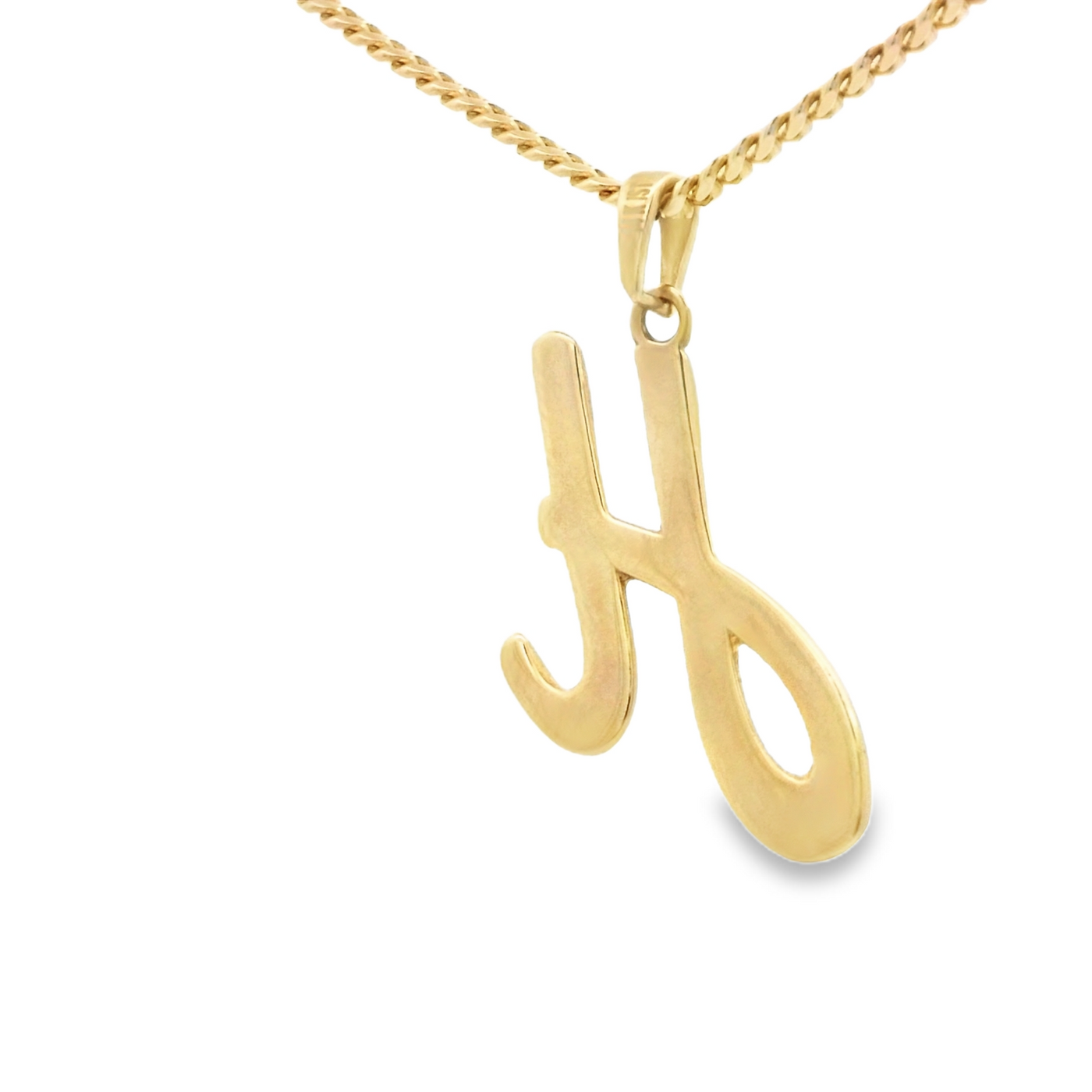 PENDANT 14K 2.4G LETTER H  SCRIPT POLISHED