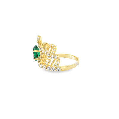 14 KARAT RING SIZE 7.5 WEIGHT: 3.8G : CZ QUINCE 15