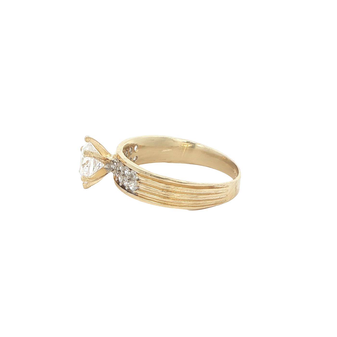 14 KARAT RING SIZE 7.5 WEIGHT: 3.5G : 4.8MM CZ SOL