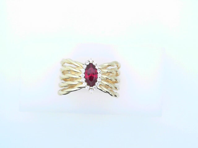 14KR 4.8G MARQUIS #73/4 CZ RED SHANK 5 LAYERS