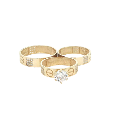 14 KARAT RING SIZE 10 WEIGHT: 2.8G : 5.2MM CZ SCRE