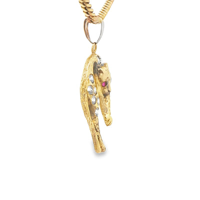 14K  PENDENT 4.3G CAT CZ