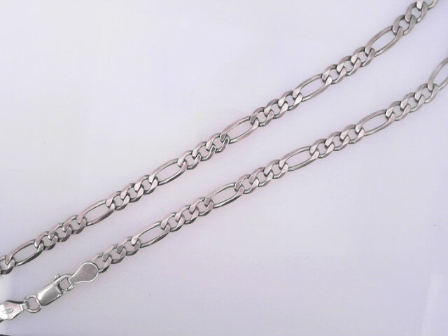 .925 STERLING SILVER FIGARO CHAIN 25" WEIGHT: 17.3