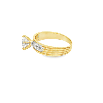 14 KARAT RING SIZE 7.25 WEIGHT: 3.5G : 4.2MM CZ SO