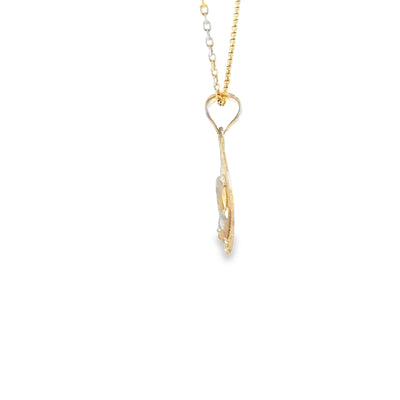 PENDANT 14K Sagrado Corazon TriGold Tear