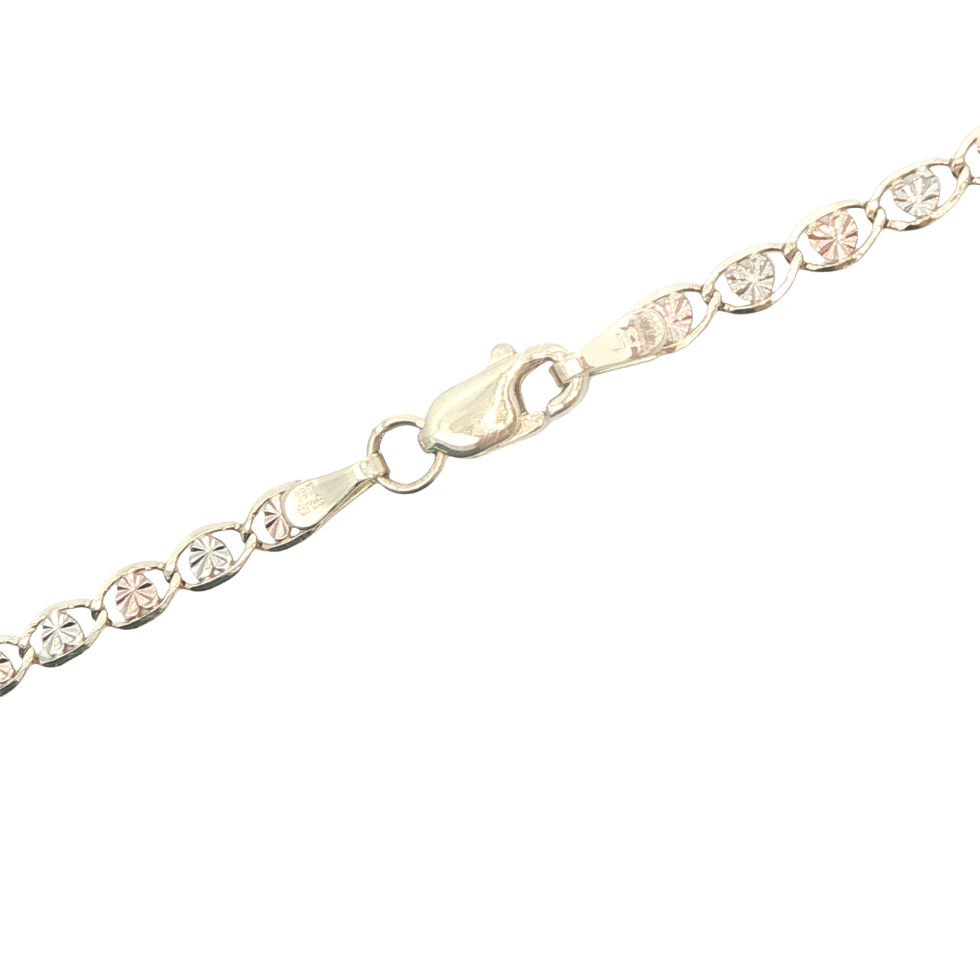 14 KARAT CHAIN HEART STARBURST TRI COLOR