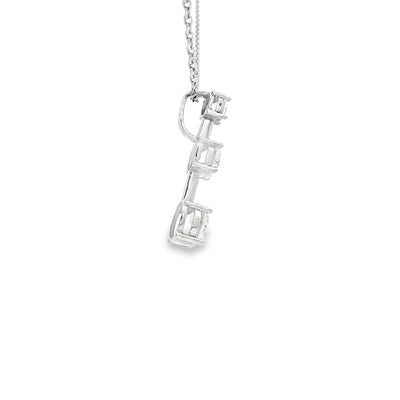 14 KARAT CHARM  CZ THREE STONE WHITE DROP SLIDE