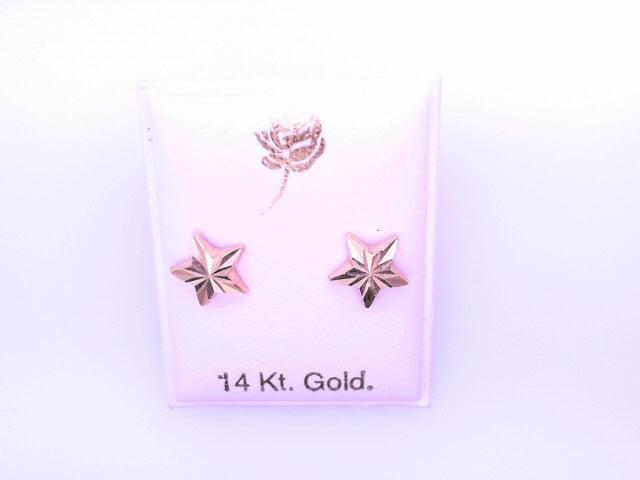 14 KARAT STUD EARRINGS WEIGHT: 0.8G : 5MM CZ CLEAR