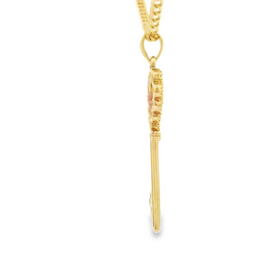 14KP KEY CZ KEY HEART