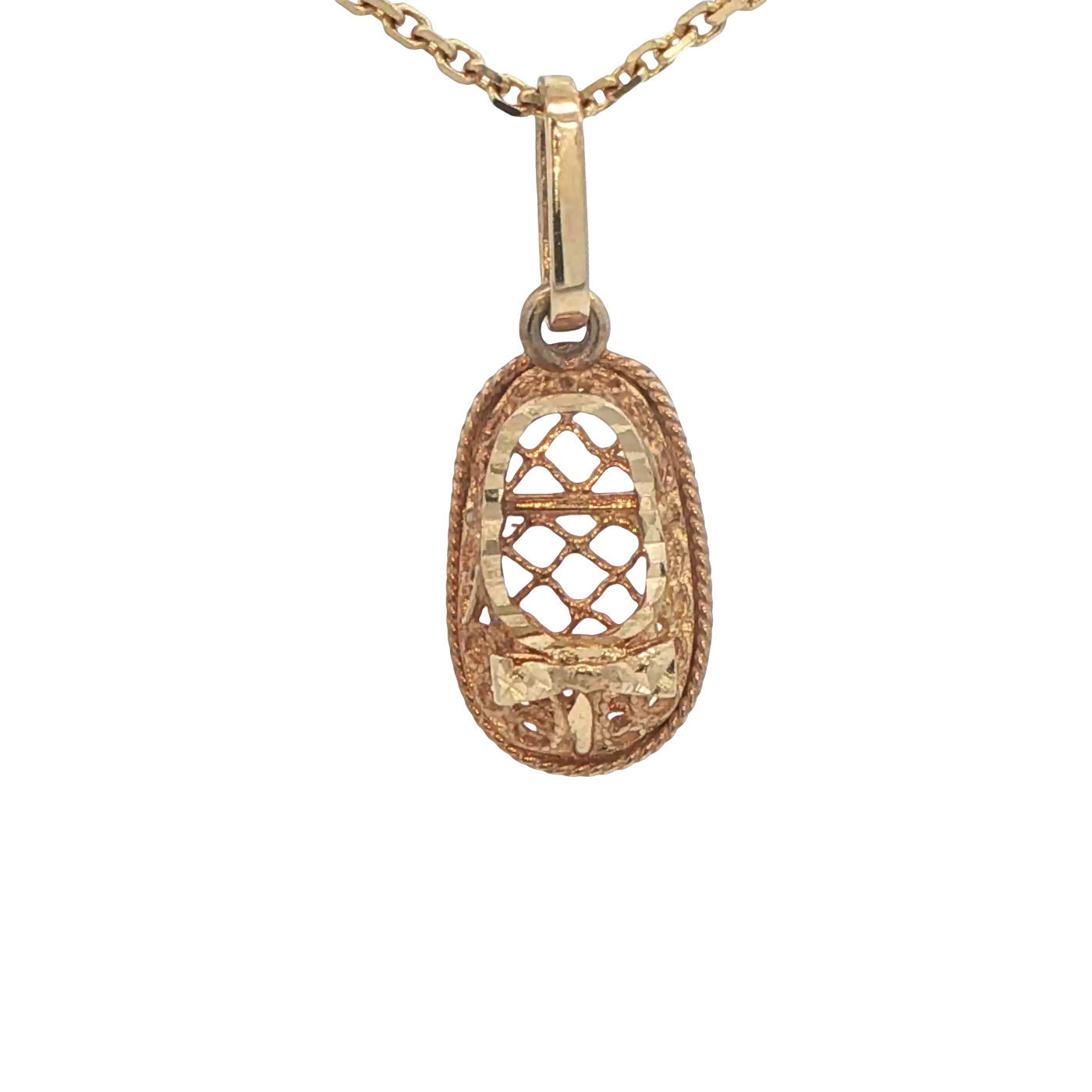 PENDANT 14KP Shoe Mesh Bow