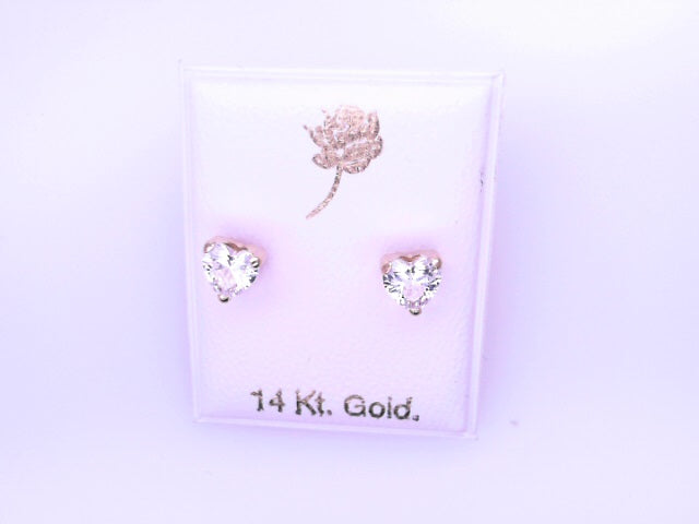 14 KARAT STUD EARRINGS WEIGHT: 0.7G : 5MM CZ CLEAR