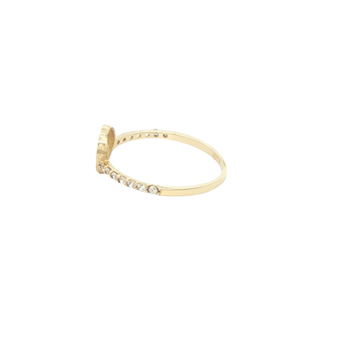 14 KARAT RING SIZE 8.25 WEIGHT: 1.4G : CZ HEART CL