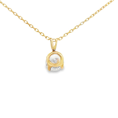 14 KARAT CHARM CZ CLEAR ROUND