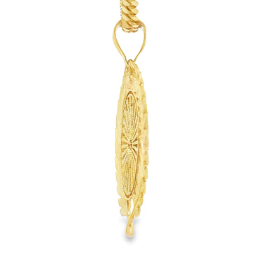 PENDANT 14KP 5.2G SAINT ST JUDE DC LEAF BORDER 3TO
