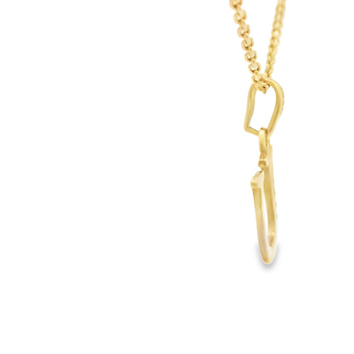 PENDANT 14K CZ LETTER U