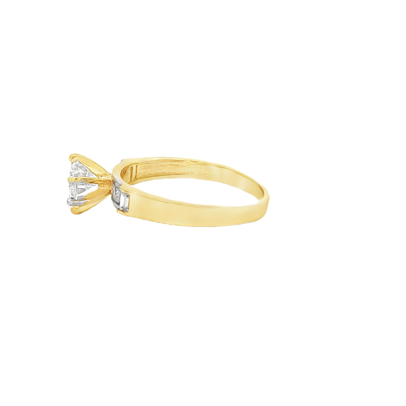 14 KARAT RING SIZE 7.25 WEIGHT: 2.2G : 3MM CZ SOLI