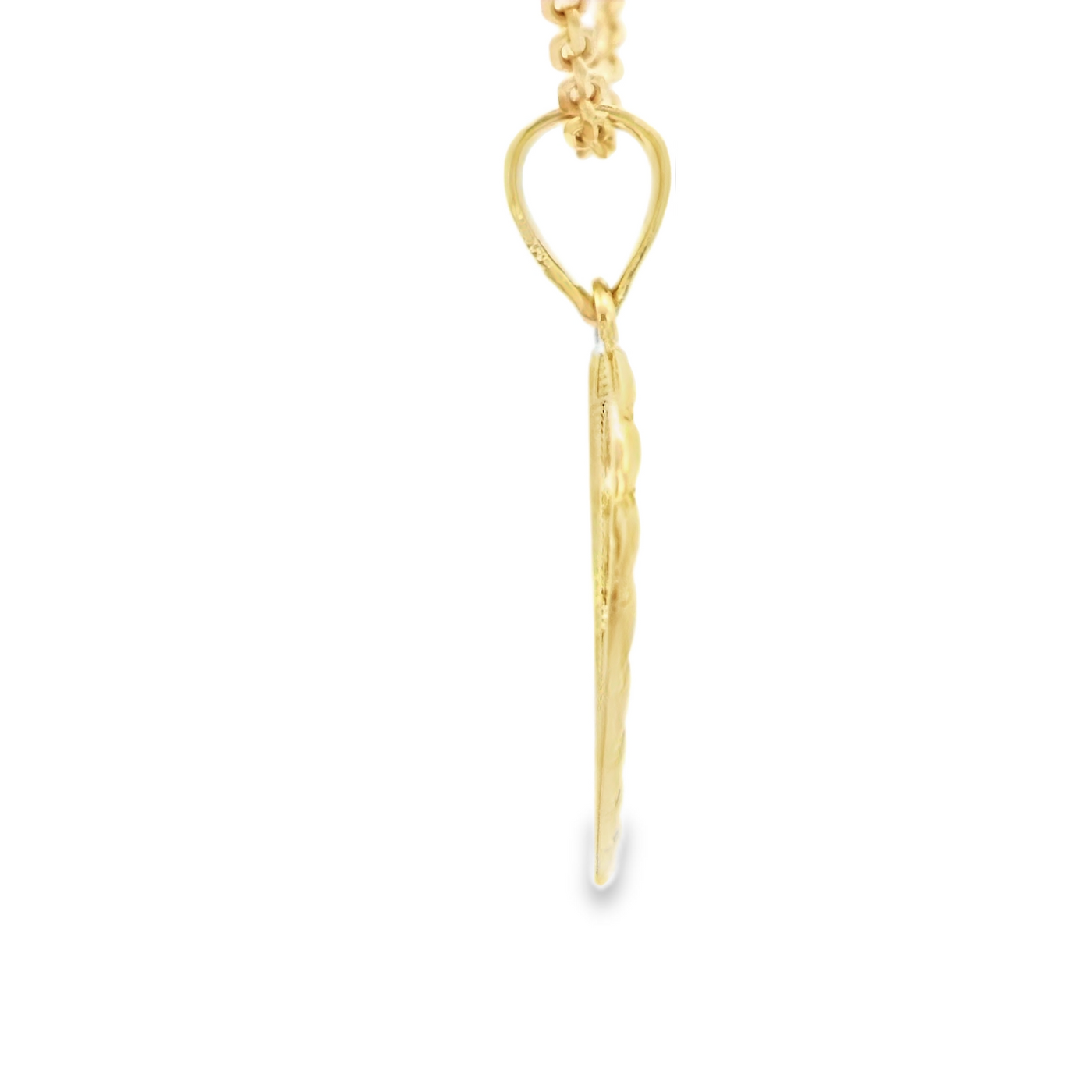 10 KARAT CHARM HEART WITH TEDDY BEAR CENTER