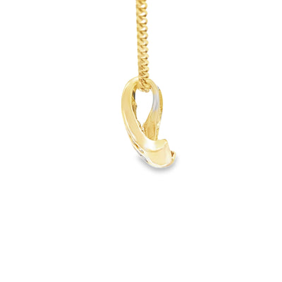 10K PENDANT NATURAL SAPHIRE BAGUETTES AND ROUND DIAMONDS