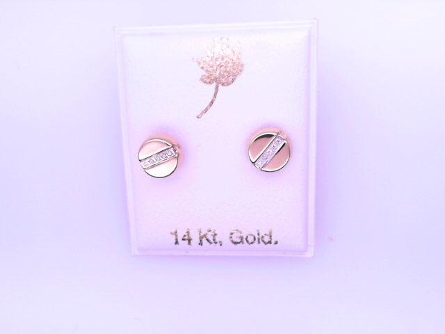 14 KARAT STUD EARRINGS WEIGHT: 0.8G : 5MM CZ CLEAR