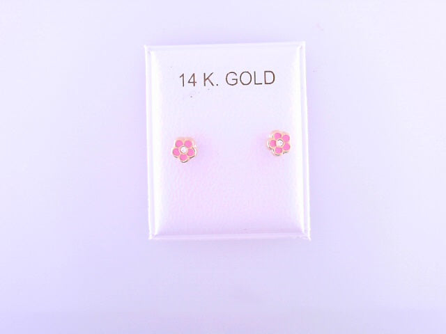 14 KARAT ENAMELLED STUD EARRINGS WEIGHT: 0.4G
CZ