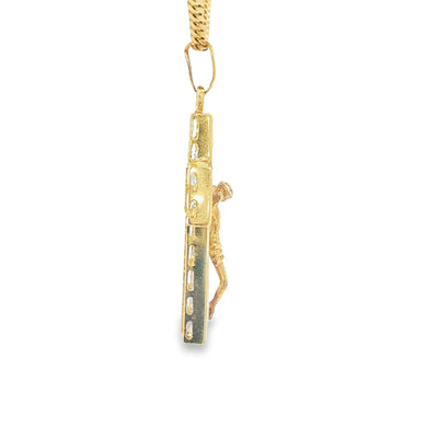 14KP 5.0G JESUS CROSS CZ JESUS BOXY CROSS