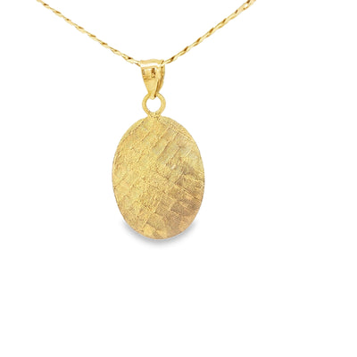 ST MICHAEL OVAL PENDANT 14 KARAT