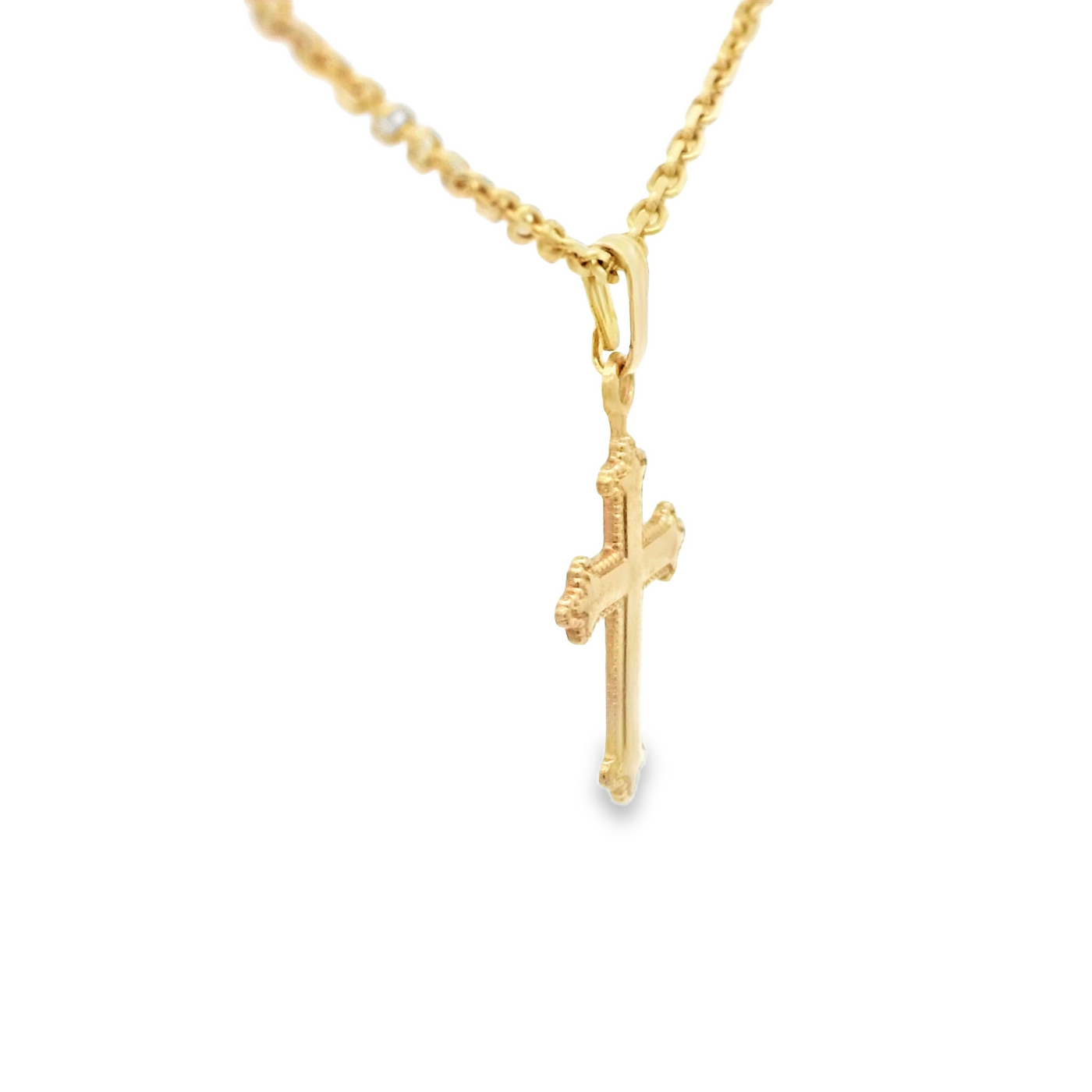 14 KARAT CHARM  GUADALUPE ROUND DC STARBURST