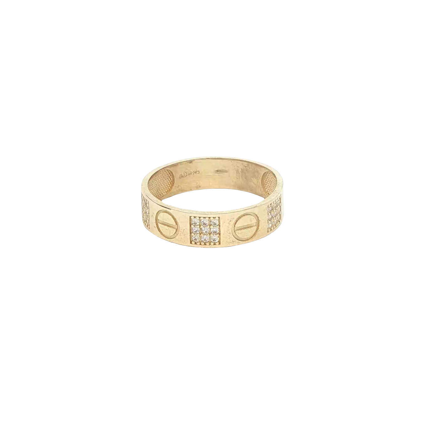 14 KARAT RING SIZE 7.5 WEIGHT: 2.2G : 4.7MM CZ SCR
