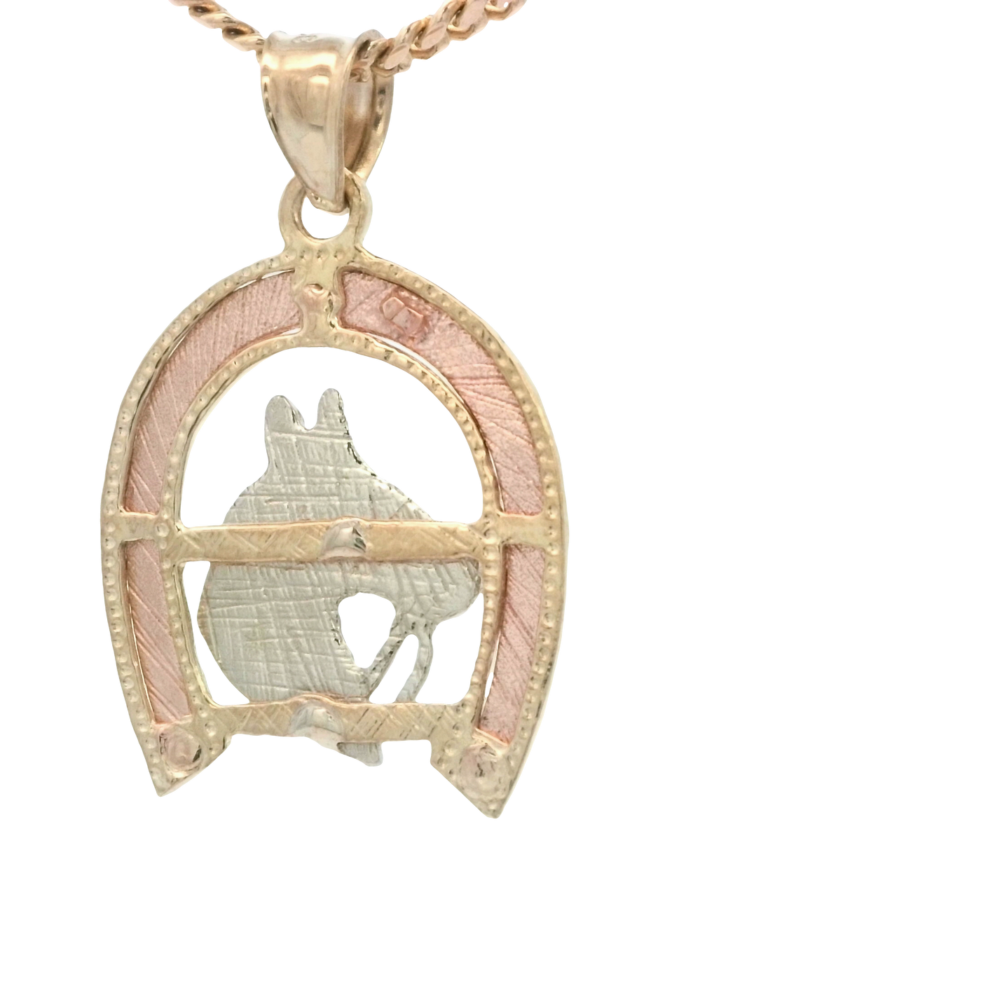 PENDANT 10K 2.2G HORSE 3TONE