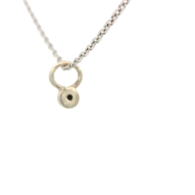 14K PENDANT WHITE DIAMOND ROUND BEZZLE DANGLE