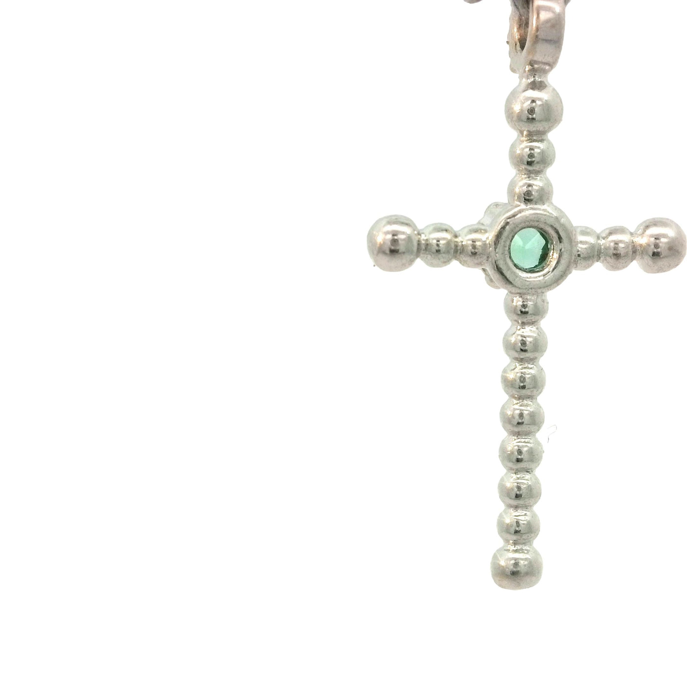 Cross Beads E .10 D .06 White 18 Karat Pendant Weight: 1.1G