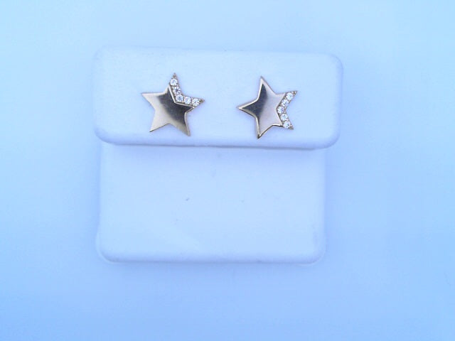 EARRING 14KE 1.3G STAR CZ STAR