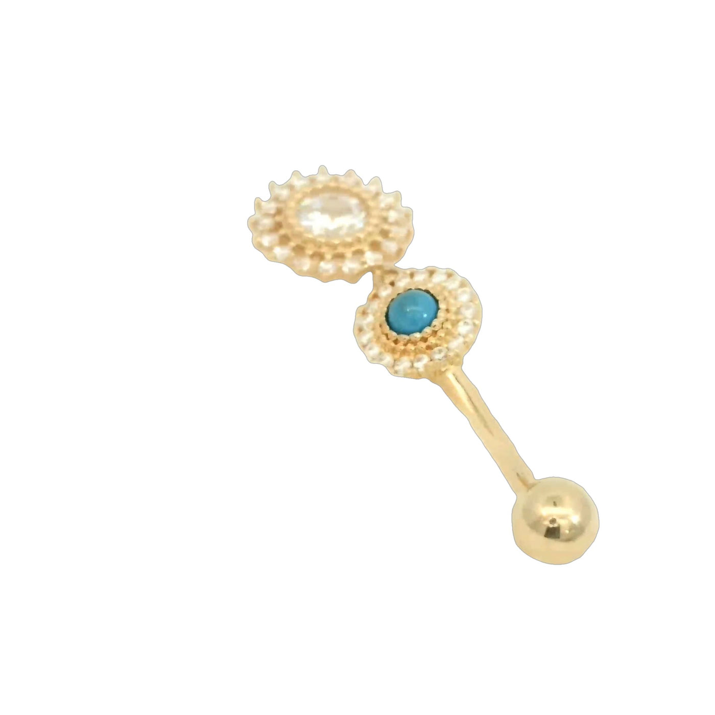 PIERCING 14KE 1.7GCZ CLEAR TURQUEZA