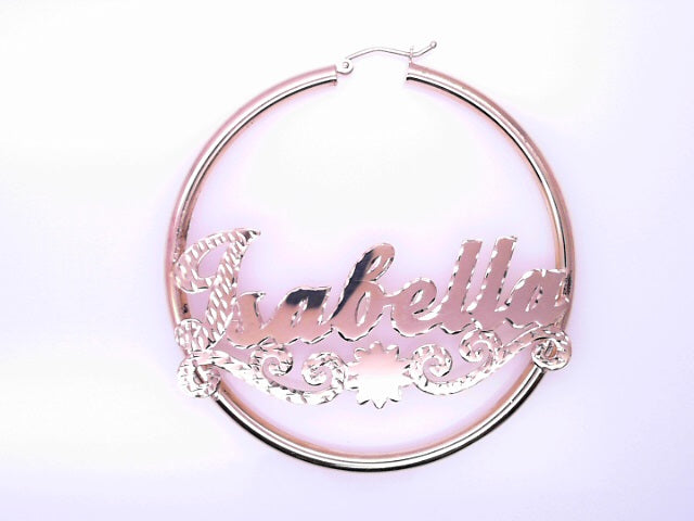 14 KARAT LARGE HOOP EARRINGS WEIGHT: 9.4G : NAME P