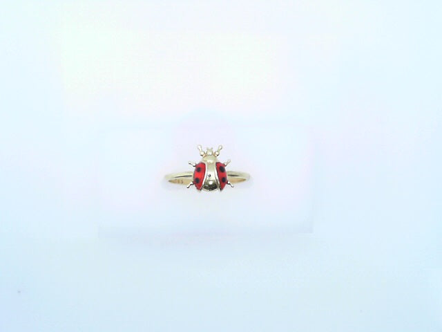 14 KARAT ENAMELLED RING SIZE 7.5 WEIGHT: 1.7G
RED