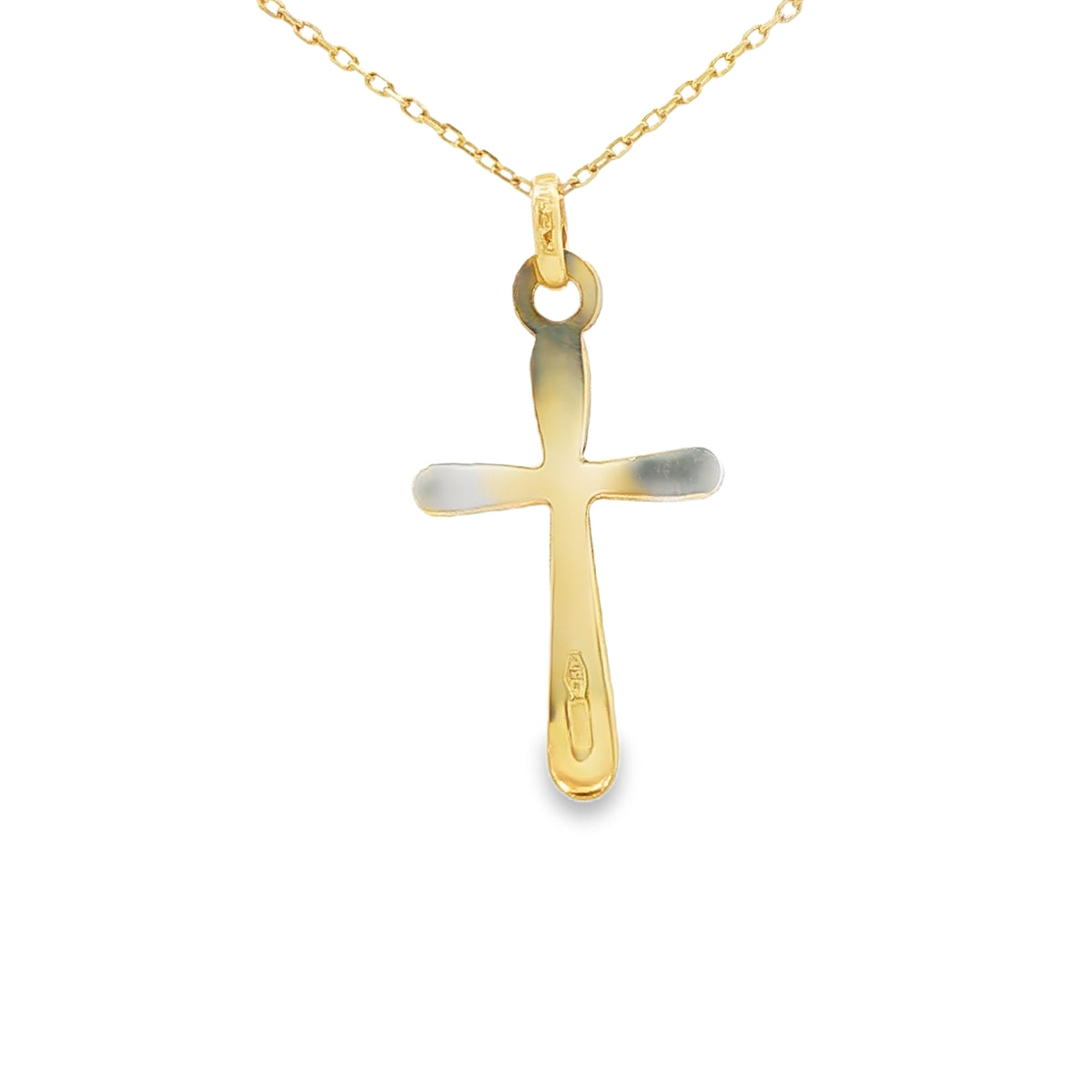 18 KARAT CHARM CROSS SUNBURST DESIGN