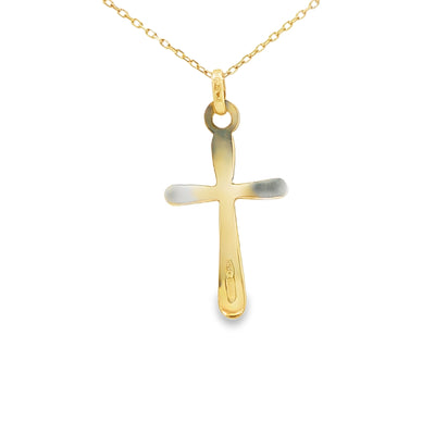 18 KARAT CHARM CROSS SUNBURST DESIGN