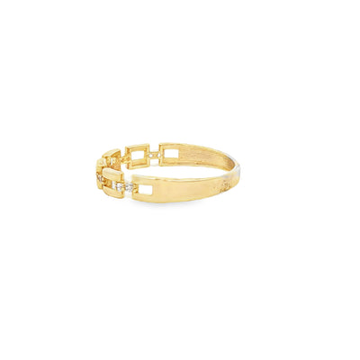 14 KARAT RING SIZE 7 WEIGHT: 1.3G : 3.2MM CZ OPEN