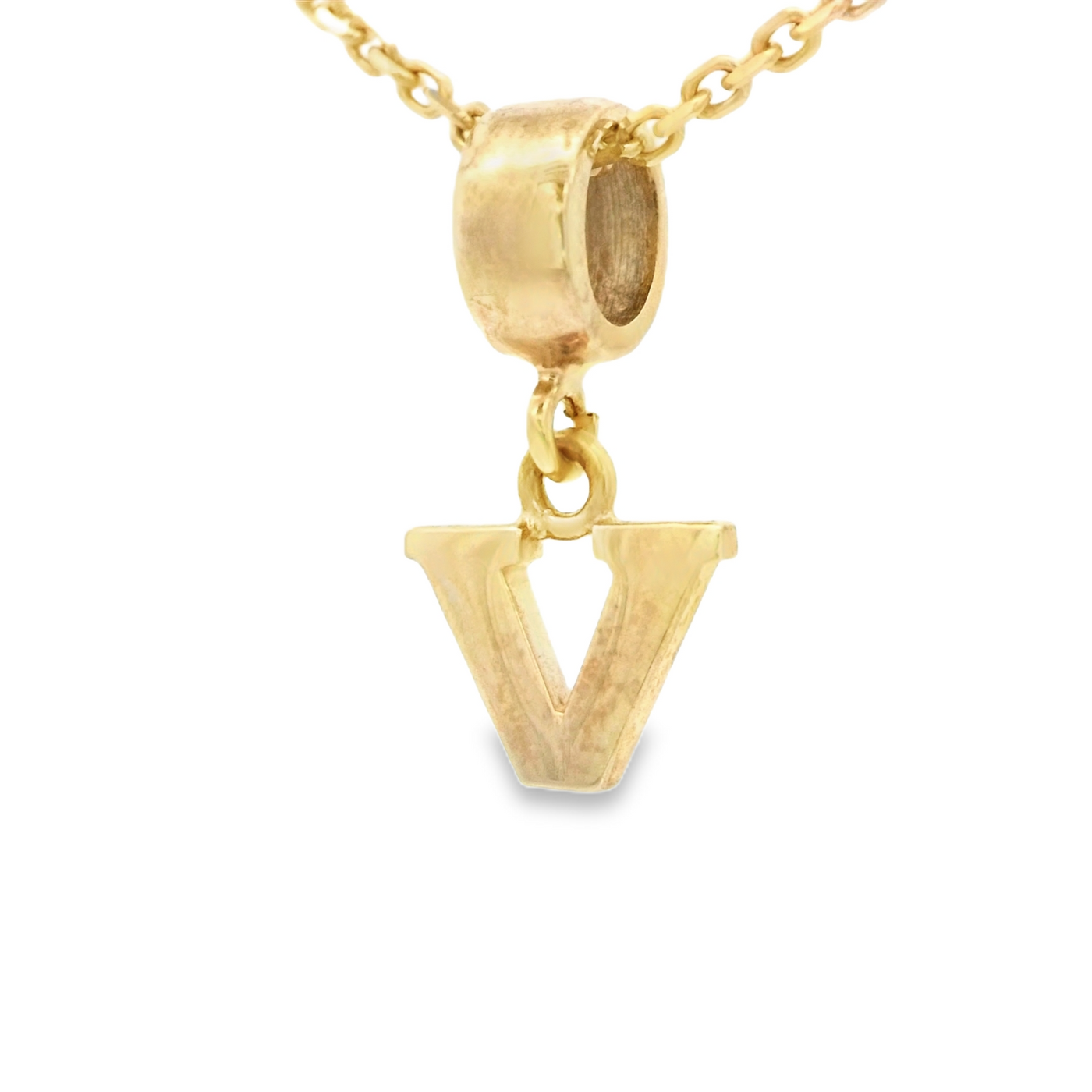 PENDANT 14K V Letter BailRing