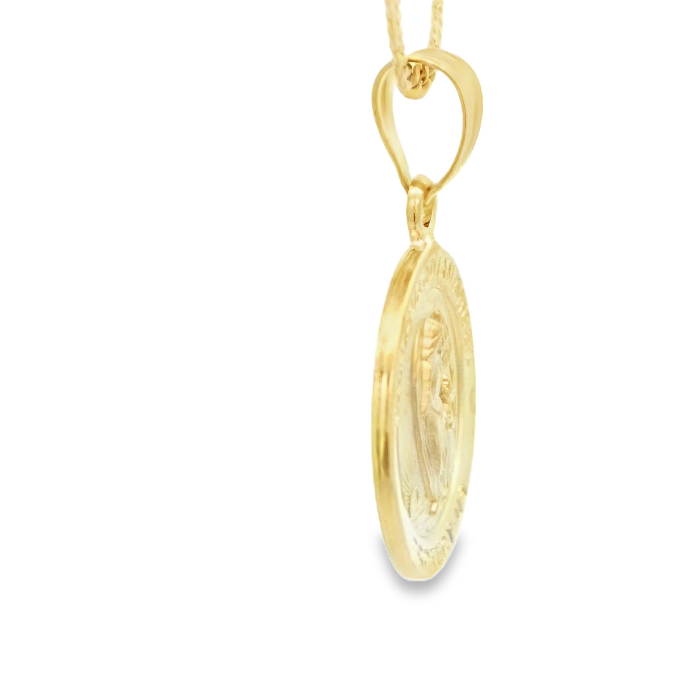 PENDANT 14KP 1.9G ANGEL GUARDIAN ANGEL ROUND