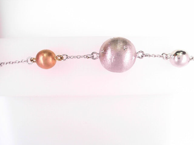 BRACELET 14KB 3TONE LG BALL 10.3G