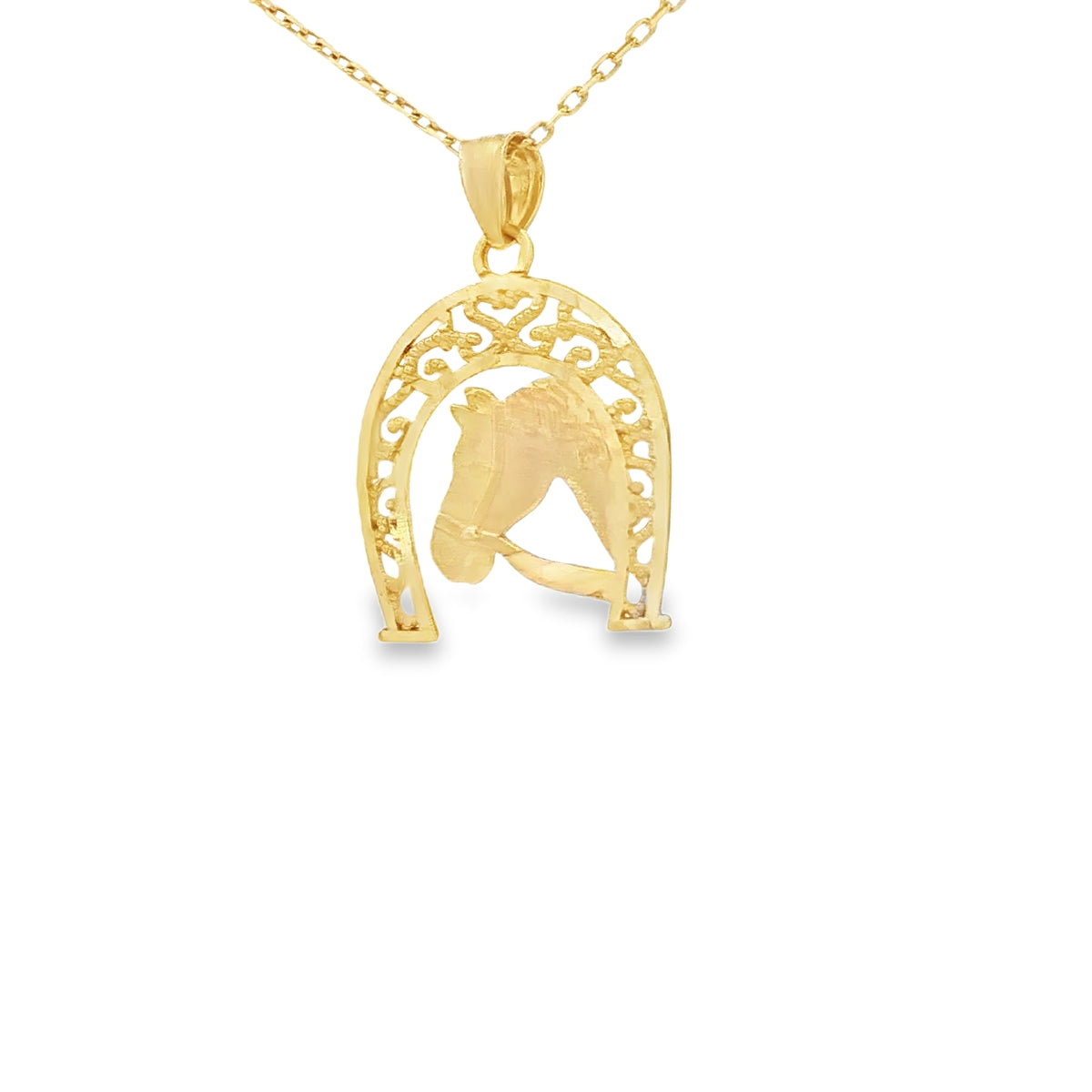 PENDANT 14K HORSE MEDALLION
