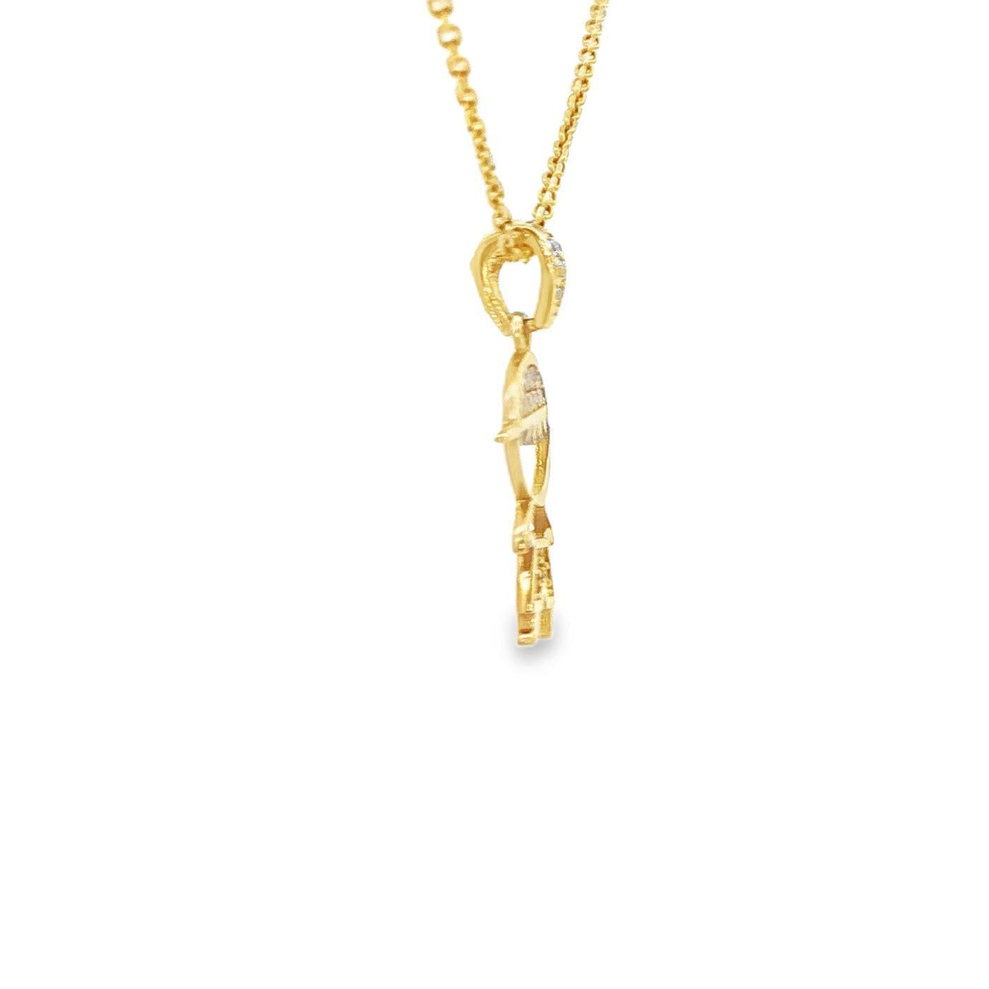 PENDANT 14K BOY CZ BOY WITH CAP CZ BAIL