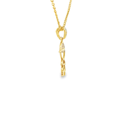 PENDANT 14K BOY CZ BOY WITH CAP CZ BAIL