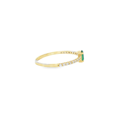 14 KARAT RING SIZE 8.25 WEIGHT: 1.1G : CZ GREEN PE