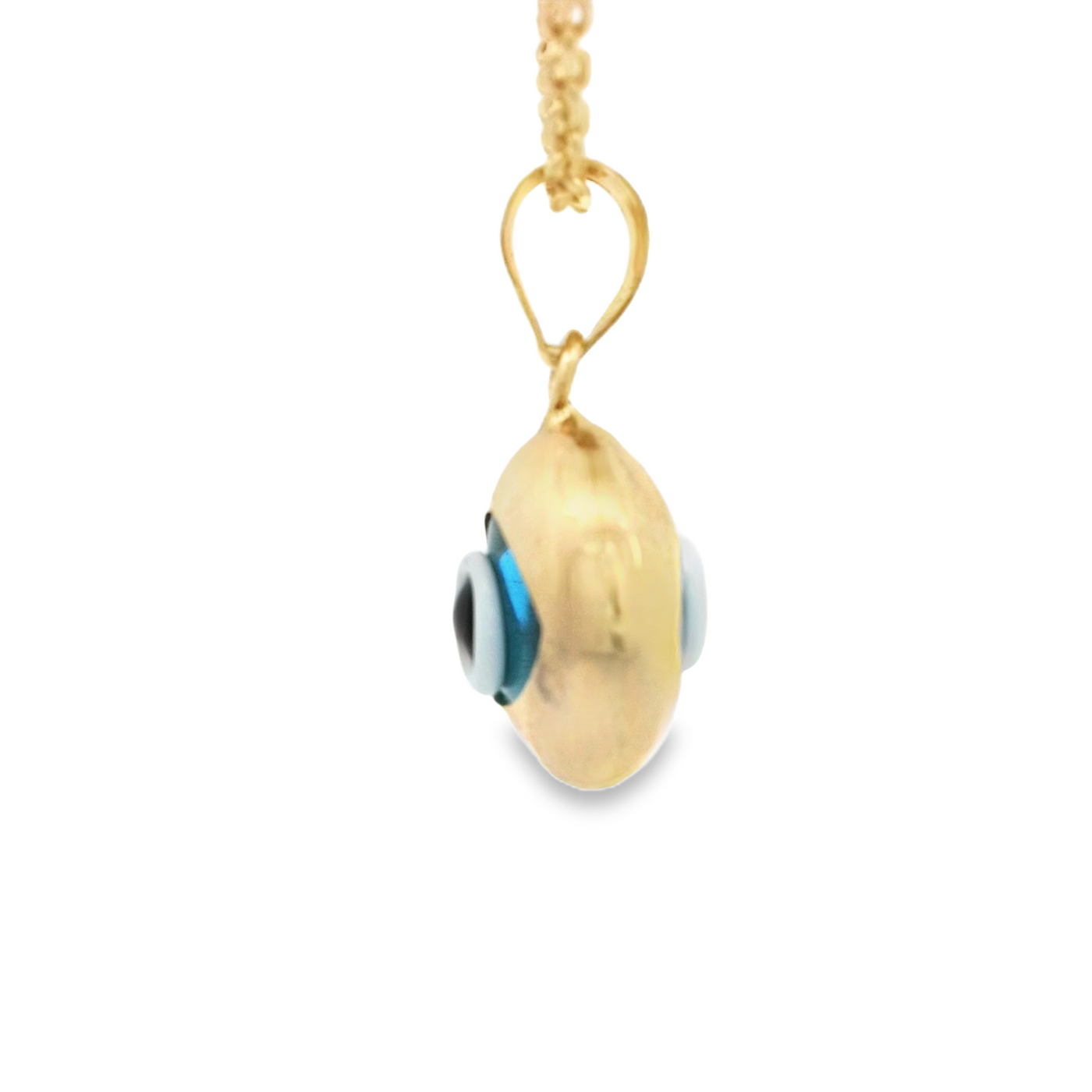 PENDANT 14K PENDANT EVIL EYE POLISHED OJO SANTA LUCIA