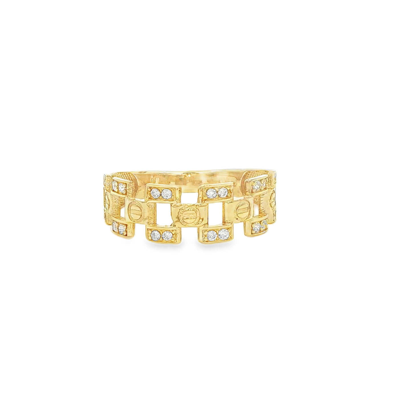 14 KARAT RING SIZE 10.5 WEIGHT: 2.3G : 6.9MM CZ OP