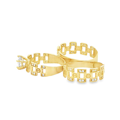 14 KARAT RING SIZE 10.5 WEIGHT: 2.3G : 6.9MM CZ OP