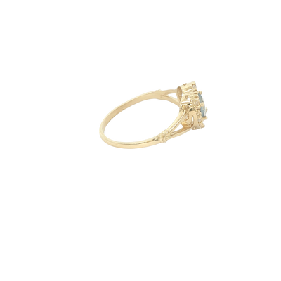 14 KARAT RING SIZE 7 WEIGHT: 2G : CZ HEART BLUE CE